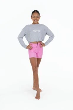 BLOCH X Flo Active Nicole Bike Shorts 6 BLOCH X Flo Active Nicole Bike Shorts -Dance Costumes 0020 FM1526MVGreyFM1210PTFront