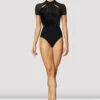 Ladies Ari Velvet Short Sleeve Leotard