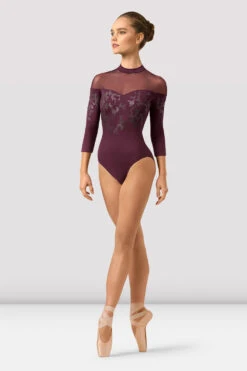 Dance Costumes 53 Ladies Boutique Mirage Print Long Sleeve Leotard